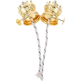 UKCOCO 2Pcs Oil Lamp Wick Replacement, Kerosene Lamp Accessories Brass Plated Burner with Reduction Collar Cotton Lamp Wick Base Chimney Decor