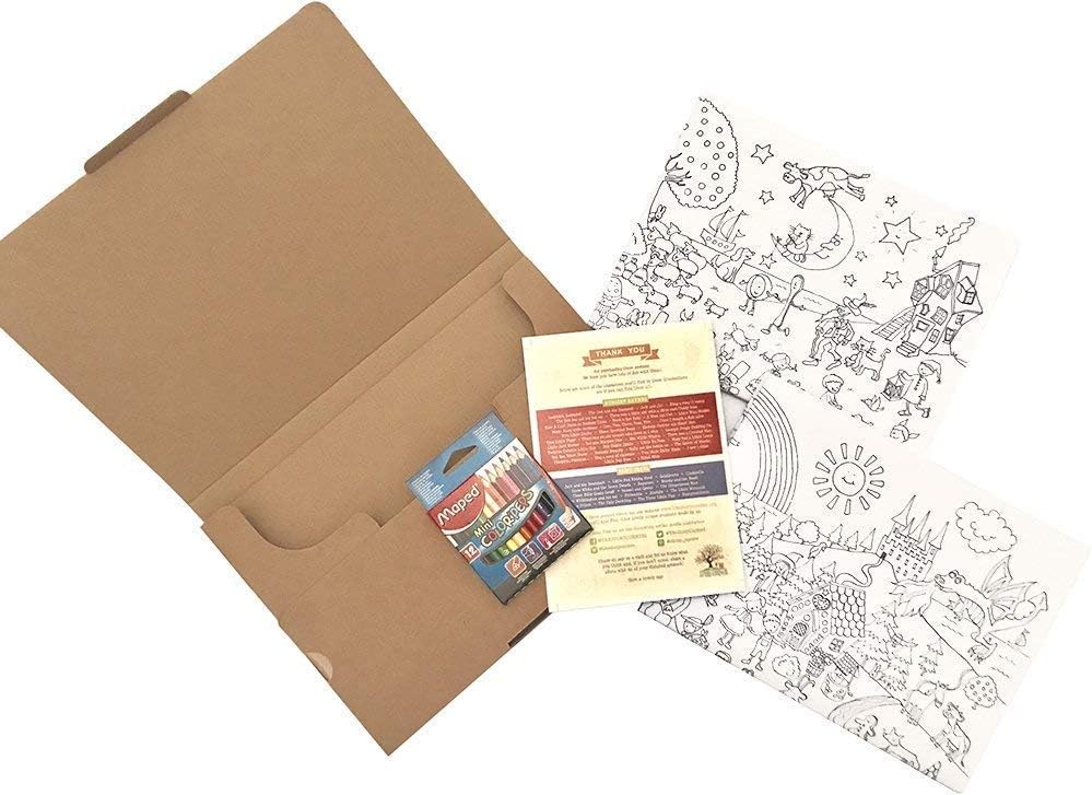 The Story Corner Two Pack of A2 Sized Colouring In Posters for Children – Giant Fairytale and Giant Nursery Rhymes – includes 12 Pack of Colouring Pencils