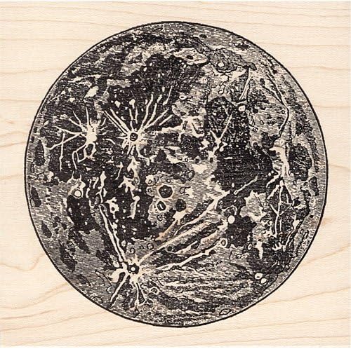 Small Moon Rubber Stamp