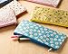 Blue Panda Cute Floral Zipper Pencil Makeup Pouch Bags, 9 x 4 Inches