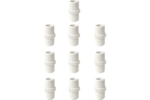 FangKingNo 10pcs 0.75 Inch PVC Nipple Male to Male coupling adaptor of Thread plumbing PIPE connection 3/4Inch (3/4" pack of 10)