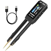 Focemta LCR-101A Handheld LCR Meter Tweezer, Auto Component Recognition | Measures Capacitance Inductance Resistance with D/Q, 100Hz-10KHz, Backlit LCD, USB Data Logging for SMD &amp; Bench