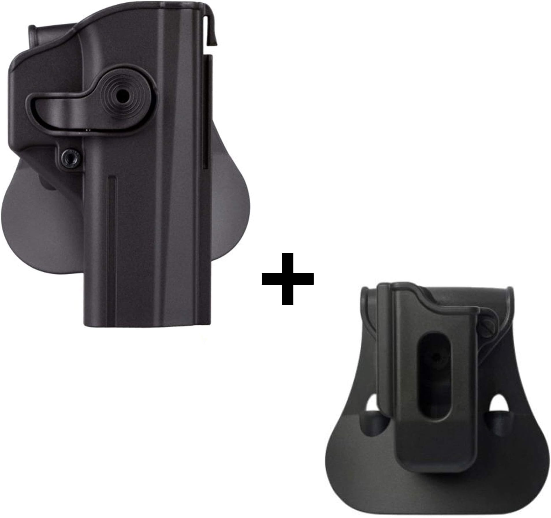 IMI CZ SHADOW 2 Holster + Single Magazine pouch, polymer retention 360 roto level 2 safety w trigger guard lock tactical gun holster for CZ P-09 & Shadow2 pistol handgun