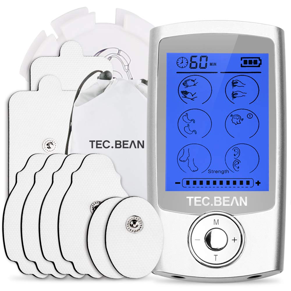 TENS Unit Muscle Stimulator with 8 Electrode Pads, TEC.BEAN 16 Modes