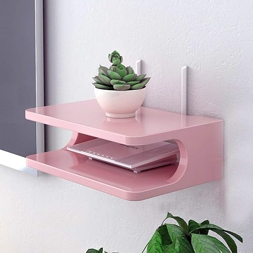 Bnlyqj Estante Estante En La Pared Router Inalambrico Televisor Decodificador De Pared Decoraciones Interiores Simple Multifuncion Estante De Almacenamiento Color A Amazon Es Hogar