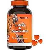 ATLEMISME Lutein Gummies (60 Gums). Gummies for Eyes with Lutein (28.5 mg), Zeaxanthin and Vitamin A (30 Day Pack), Orange Flavor, Vegan, Non-GMO, Gluten-Free, Supports Eye Health