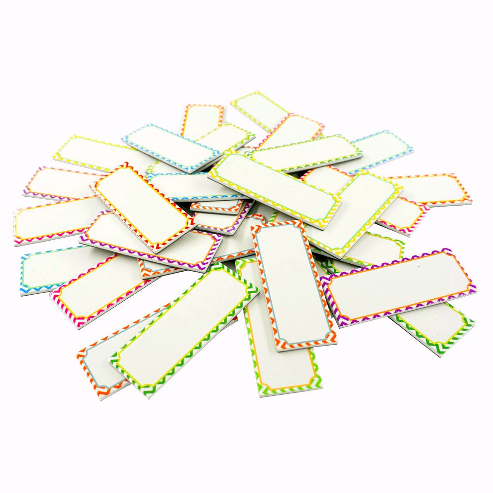Big Magnetic Dry Erase Labels Name Plates White Board 32 Labels 8 Colors,5.5" x2"