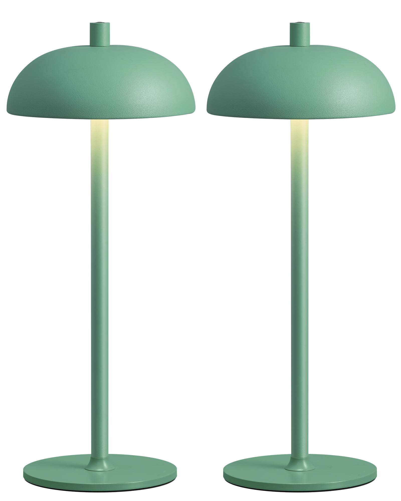 Photo 1 of NEWSEE Cordless LED 12" Small Table Lamps Set of 2, Portable Waterproof Desk Lamp, 3 Color Dimming Rechargeable Battery Lights, for Bedroom, Outdoor, Dining Room, Bedside, Baby Night Light (Green)