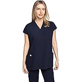 LAMBDA ACADIA Aria Drop Shoulder Scrub Top for Women–2 Pockets, V-Neck, High Stretch, Easy Care, Oversize Fit