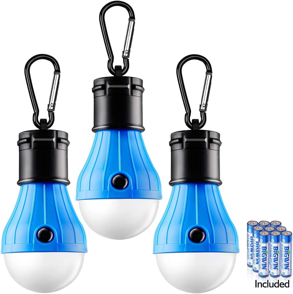 FLY2SKY Tent Lamp Portable LED Tent Light 4 Packs Hook Hurricane Emergency Lights LED Camping Light Bulb Camping Tent Lantern Bulb Camping Equipment for Camping Hiking Backpacking Fishing Outage : Sports & Outdoors