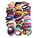 Lolitarcrafts 90pcs 8mm Mix Colors Womens Girls Elastic Hair Ties Bands Rope Ponytail Holders Headband Scrunchie Hair Accessories
