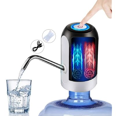 Electric Water Bottle Dispenser for Universal 5 Gallon Bottle, USB Charging, Portable Water