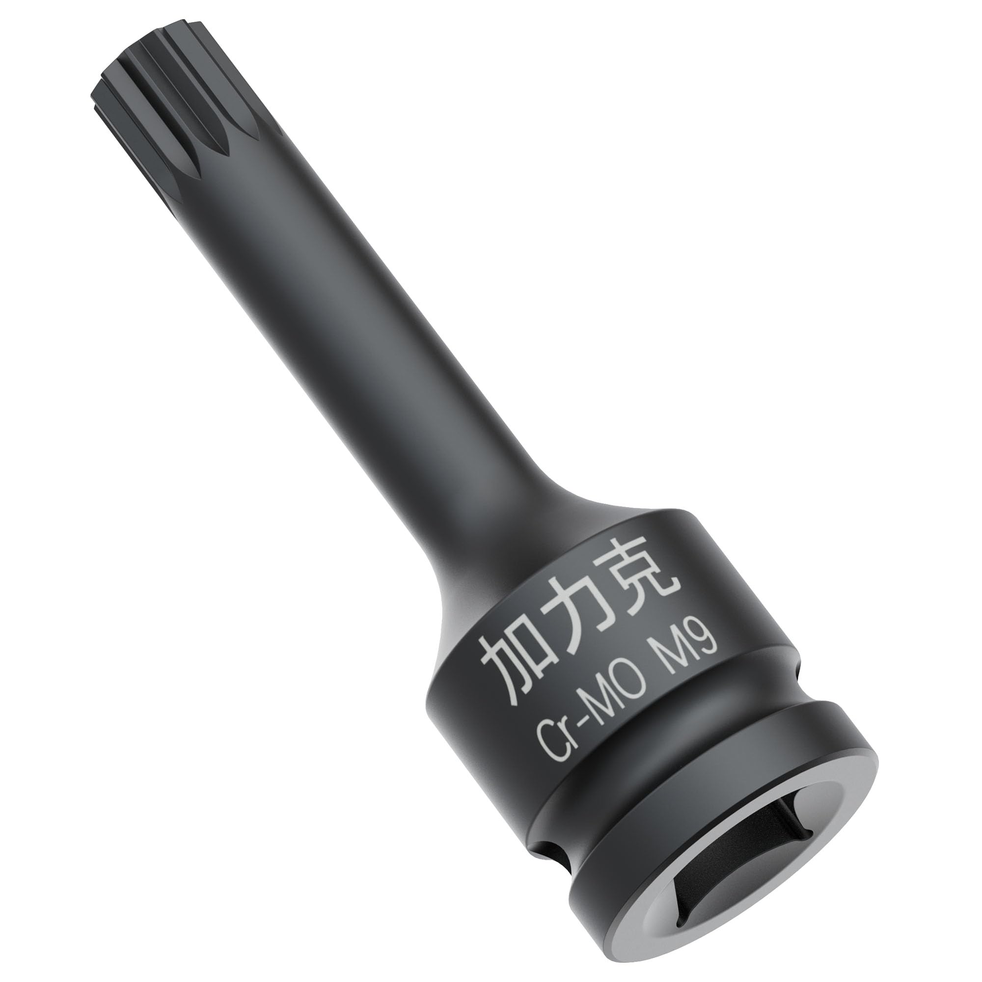 FOCMKEAS 1/2-Inch Drive x M9(9mm） Impact XZN Triple Square Spline Bit Socket, Metric Lengthen Screwdriver Socket Adapter, 3-Inch Length, CR-MO Steel, One-Piece Construction, Black