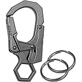 Ahiller Double Locking Key Carabiner Clip - Zinc Alloy Heavy Duty Multitool Keychain for Outdoor Camping Sports Hiking Car Backpack Accessories