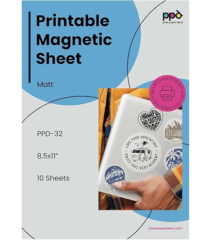 Amazon.com : PPD Printable Magnetic Sheets for Inkjet Printer, 5