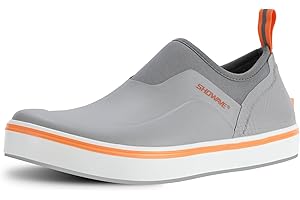 Showave Men's Deck Shoes Waterproof Short Rain Boots Breathable Sports Sailing Booties Non-Slip Rubber Boots Low Cut Design for Outdoor Fishing Gardening Walking