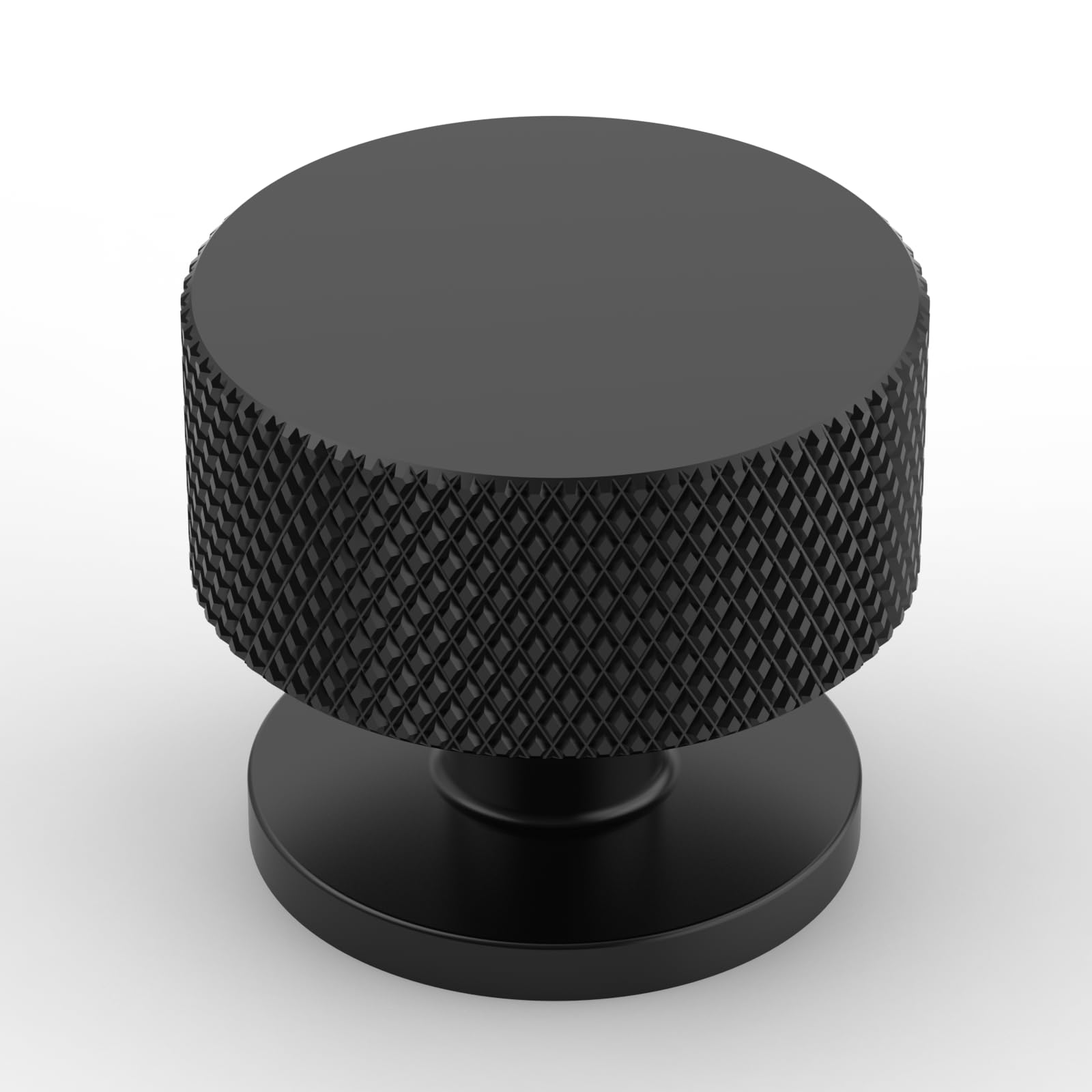 Amerdeco 10 Pack Matte Black Cabinet Knobs Single Hole Cabinet Pulls 1.2 Inch Diameter Round Drawer Knobs and Pulls for Bathroom Cabinets AM006 — image 1