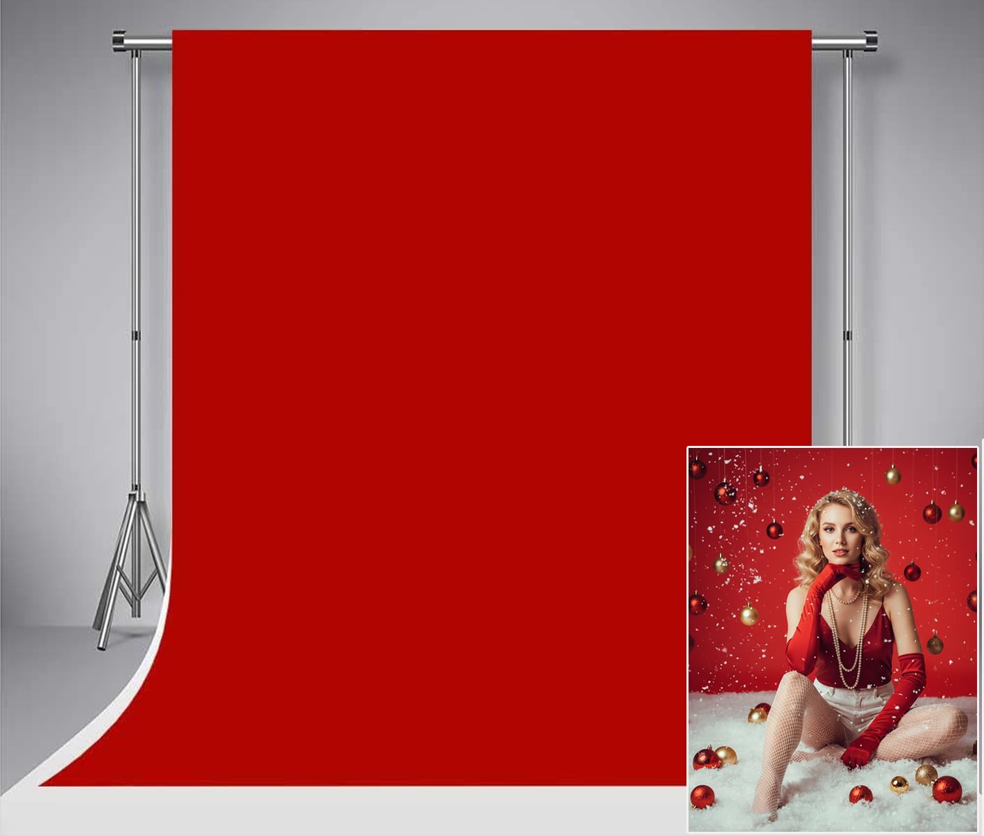 Kate Red Backdrop 1.5x2.2m/5x7ft Basic Portrait Shooting Wedding Photo Booth Soft Skin Friendly Newborn Baby Photography Backdrop Christmas Red Portrait Photography Private Photos Props