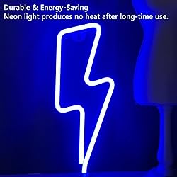 Neon Signs Lightning Bolt Neon Light Sign for Wall