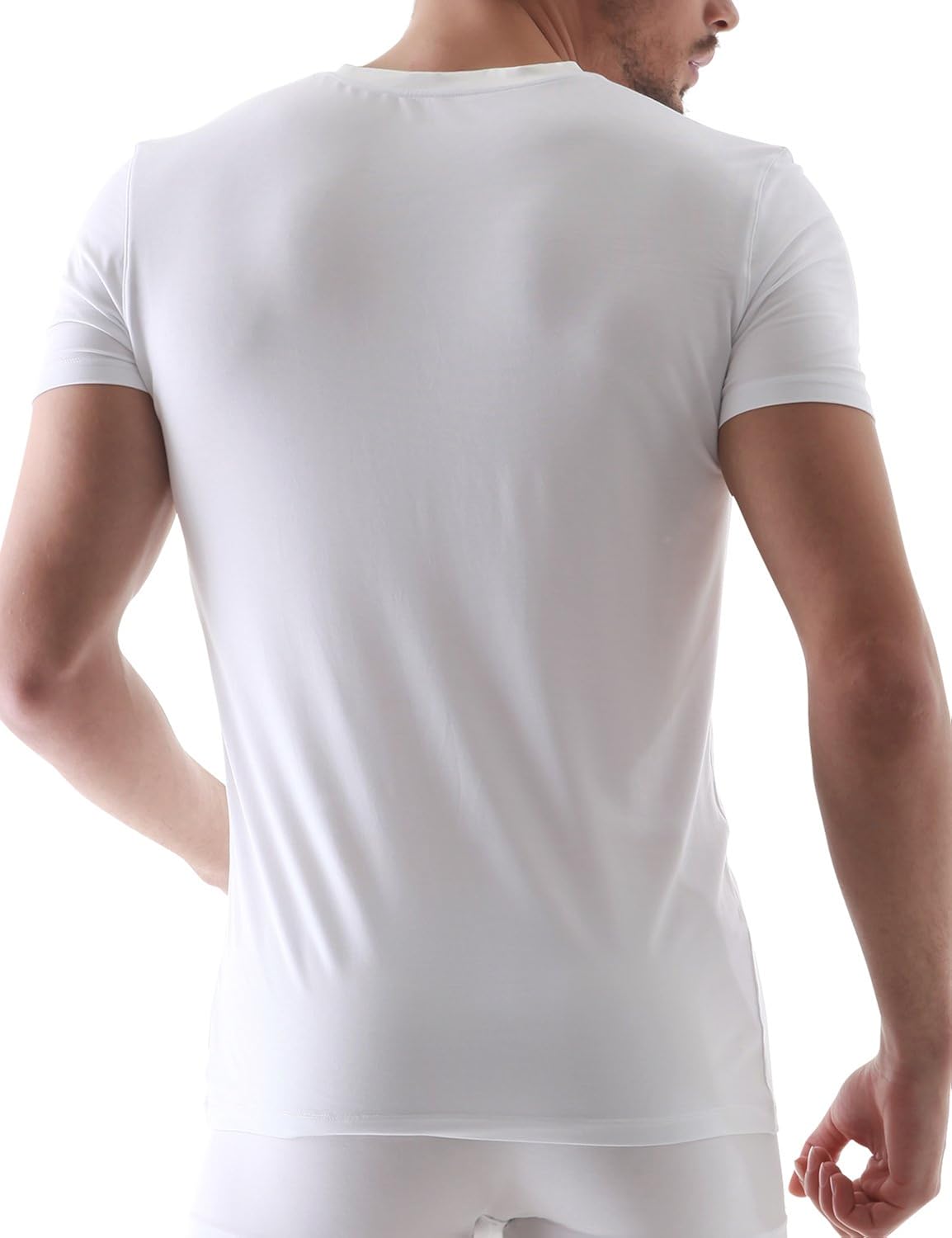 DAVID ARCHY Men's Undershirts Ultra Soft Micro Modal V-Neck Breathable T-Shirts 3 Pack: Clothing
