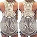 Lace Camisole,Hemlock Women Sleeveless Blouse Shirt Short Tank Top Sexy Sport Vest (M, Gray)