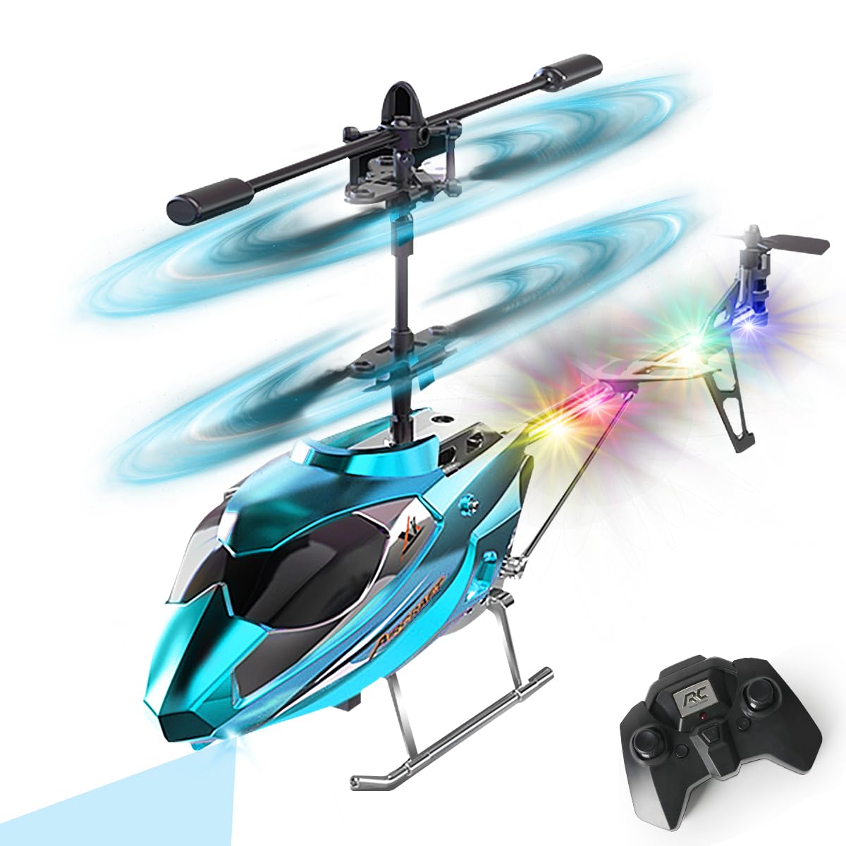 VATOS RC Helicopter for Boys, 2.4G Remote Control Helicopter with LED Light for Kids 12+ Years Old, Fixed Height, One-Key Take-Off, Indoor RC Planes Ideal Festival Gifts for Boys Adults — image 1