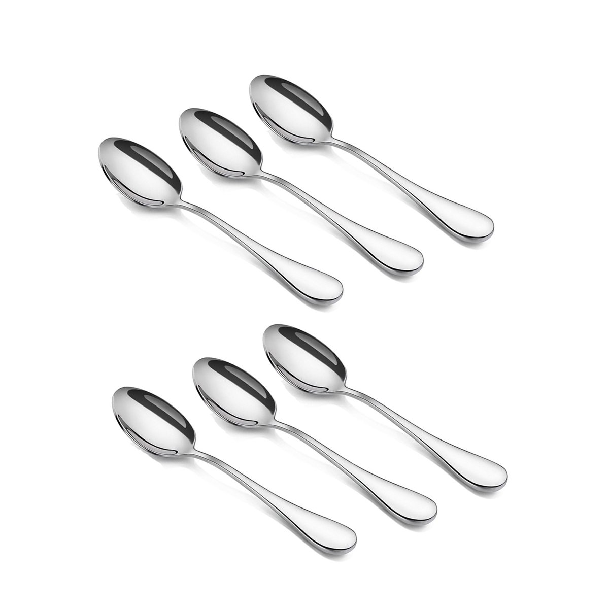 HornTide 6-Piece Tea Spoon Set Dessert Coffee Spoon Flatware Stainless Steel Mirror Polishing 5.5-Inch 14cm
