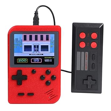 Everpert The Diwali Game Card Accessories Handheld Retro Video Game Console Player+Gamepad Built-in 500 Games (Red)