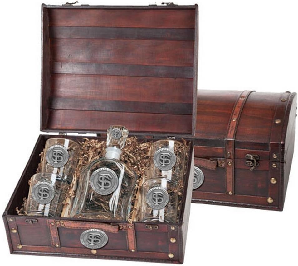 Florida State Seminoles Capitol Decanter Wood Chest Set