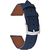 JWNSPA Universal 18/19/20/22mm Quick Release Leather FKM Rubber Watch Band,3-Layer Comfort Design Replacement Strap for Men Women