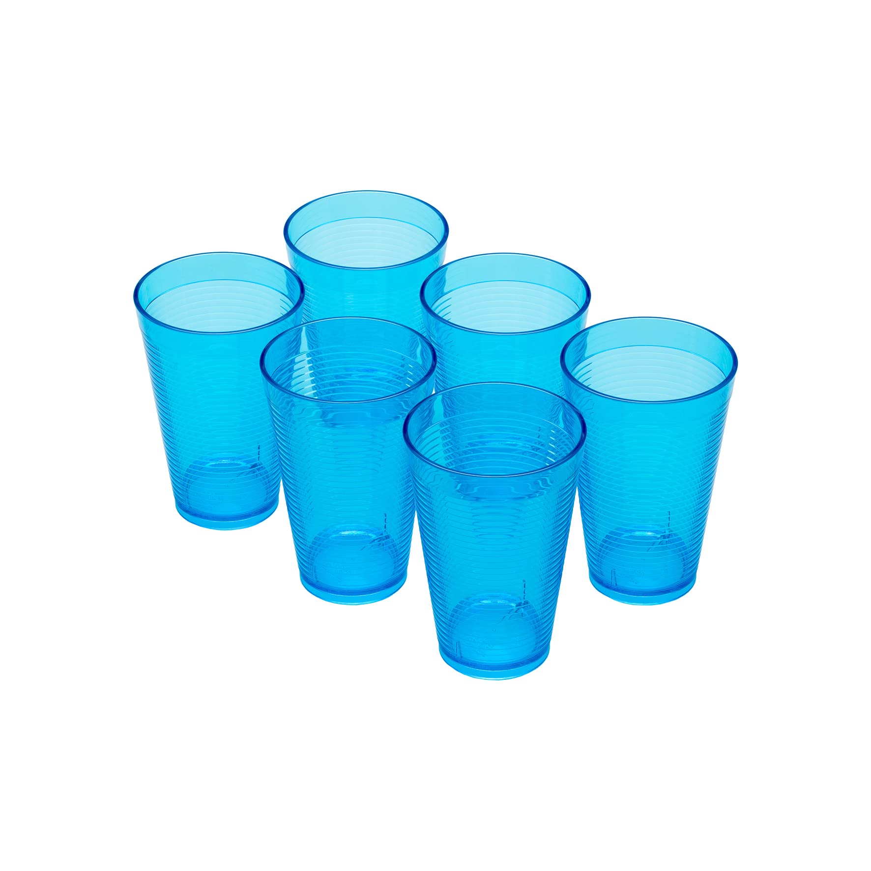 Omada Design 6 Cocktail/Beverage Glasses 400 ml, Stackable, Shatterproof, Plastic for Outdoor Use, Samba Line