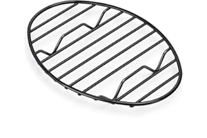 TREELEN Oval Roasting Rack with Integrated Feet, Non-Stick Coating, Baking Rack Easy to Clean for Cooking, Roasting, Drying, Grilling 10 * 6.5'' inches Black