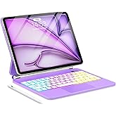 Magic Case Keyboard + Pen for iPad Air 11-inch(M3 2025/M2 2024)& iPad Pro 11 inch(1st/2nd/3rd/4th Gen) &Air 10.9-inch (4th/5th Gen),Multi-Touch Trackpad – Floating Cantilever Stand-Backlit Purple
