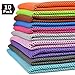 Peicees 10 Pack Microfiber Cooling Towels for Neck Sports Gym Workout Cooling Towel, 40x12 Inches Fast Drying Super Absorbent Compact Lightweight for Climbing Camping Travel Beach