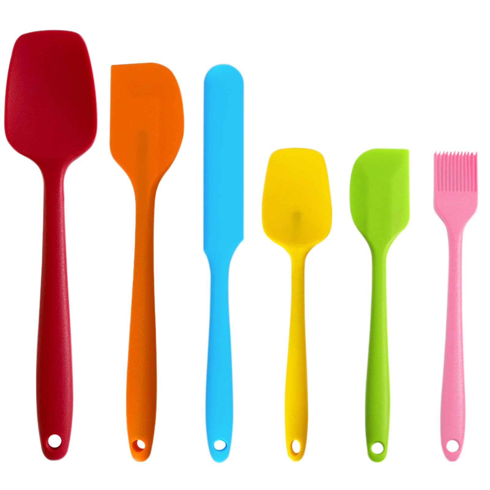 Mynoozi 6Pcs Silicone Spatula Set, Heat Resistant and Non-Stick Rubber Spatulas Set, Silicone Kitchen Utensils for Baking, Cooking and Mixing Tools-Colourful
