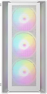 CiT Vento Micro-ATX Gaming PC Case Mesh Tempered Glass 4 ARGB Fans White view 2