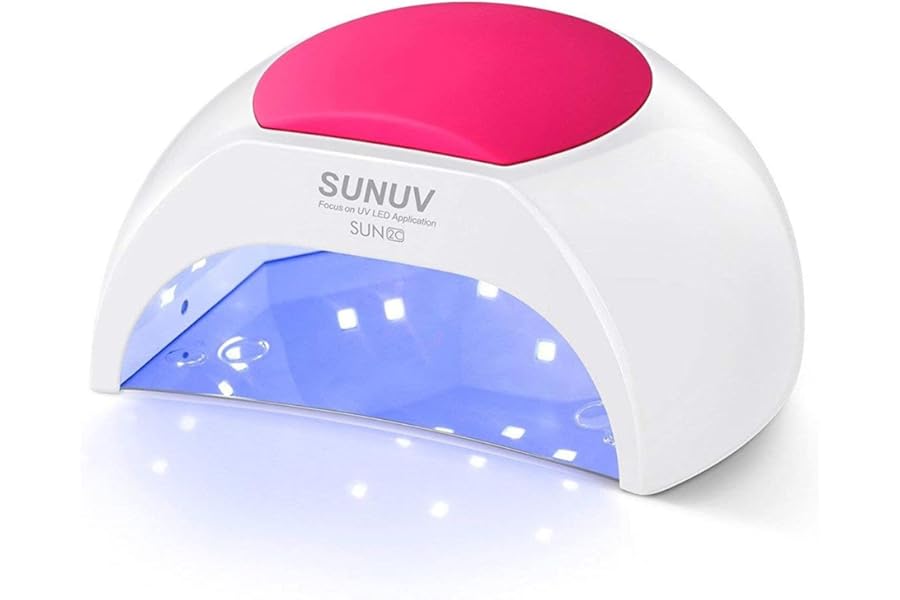 SUNUV SUN2C UV Light for Nails, UV LED Nail Lamp with 4 Timer Settings, Curing Lights Compatible with All Gel Polish Rose