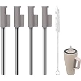 KLOWOAH Replacement Straws Compatible With Brumate Era 30 oz Tumbler, with 1 Brush (Gray 4-pack)