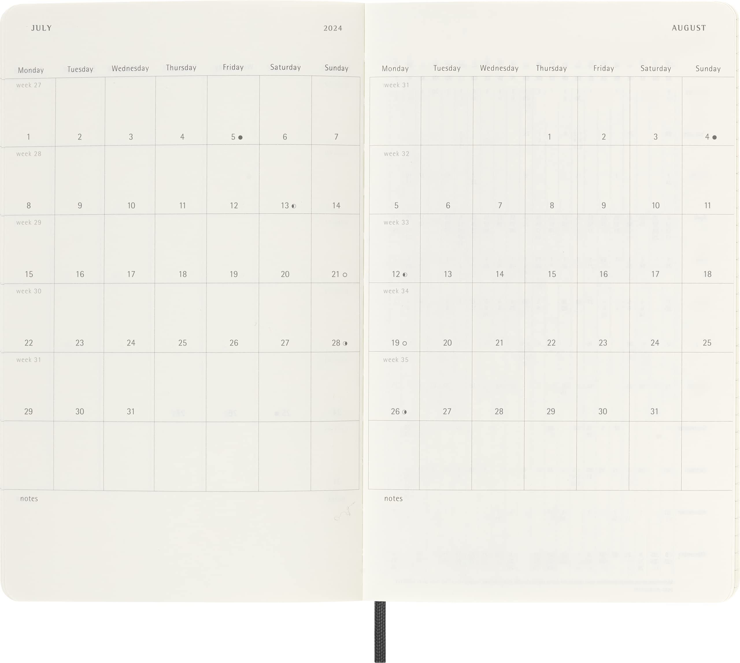 Moleskine Classic 18 Month 2023-2024 Weekly Planner, Soft Cover, Large (5