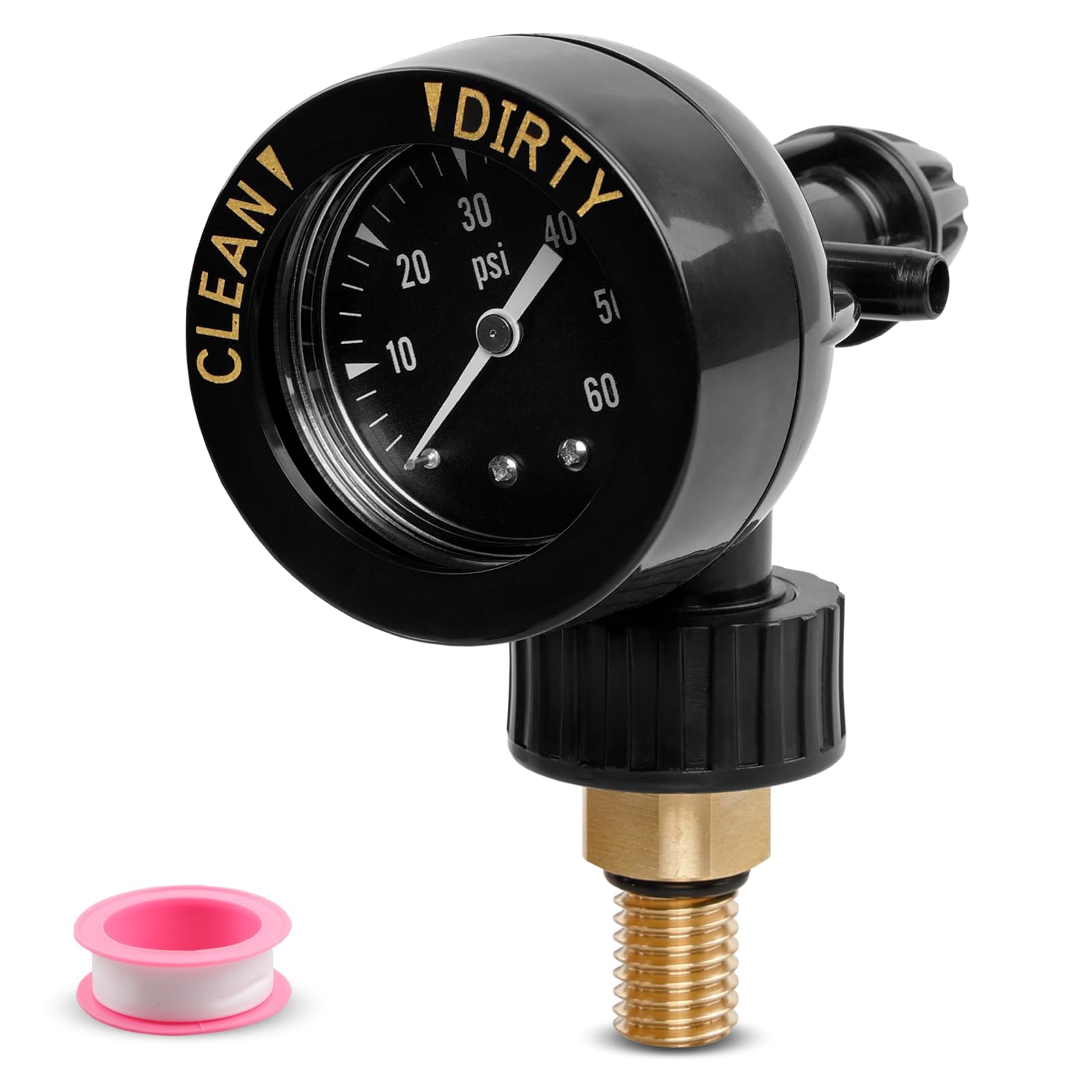 Photo 1 of Air Gauge Release Valve Assembly Compatible with CV & CL, DEV & DEL, JS Series, Air Relief and Pressure Gauge Replacement for Zodiac Jandy Pool and Spa Filters, Replaces R0357200, 1/4" mpt, 0-60psi