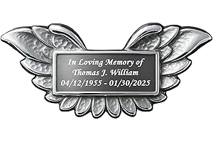 AMERICURN Custom Engraved Plaque for American Flag Urn – Personalized Aluminum Name Plate for Cremation Urn for Ashes Adult Male – Elegant 3x1 Inch Memorial Tag with Double-Sided Tape – Silver Finish