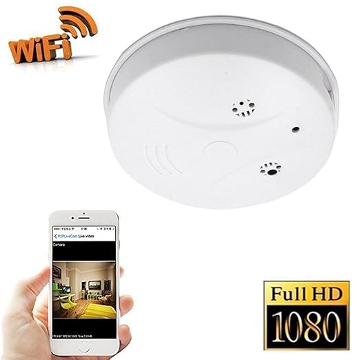 fivesky 1080P HD WiFi Red Cámara Espía Detector de Humo ...