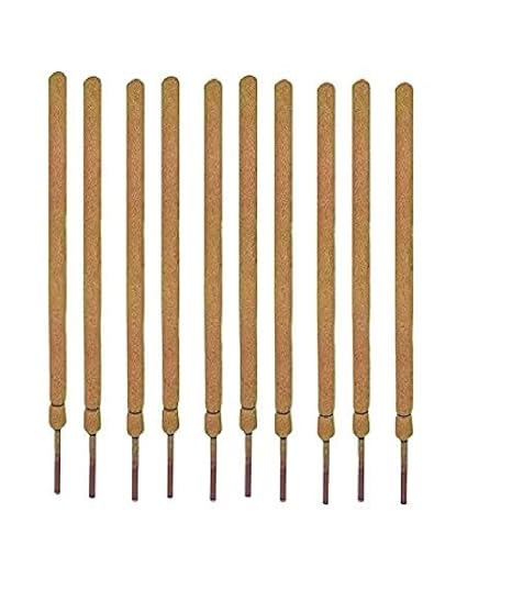COIR GARDEN Moss, Coir Sticks for Hosing Plants Support - Coco Pole 4 feet (121 cm) Length - 10 Pieces - Coir Moss Stick Money Plant Support