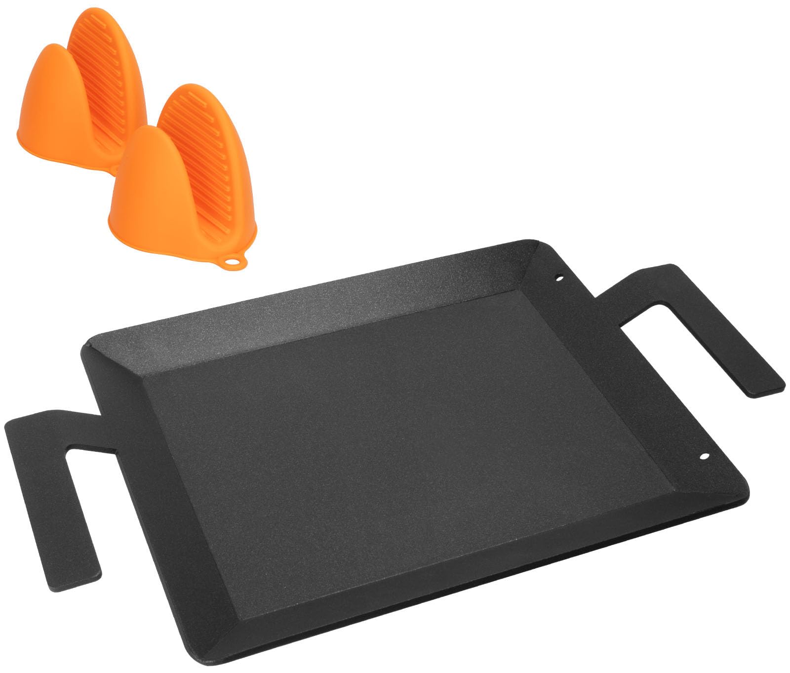 Photo 1 of Universal Griddle Insert for Gas Grill with Handles for Stove Top Versatile Stovetop Oven, Flat Top Griddle for Induction Cooktop Gas Stove, 17.5" x 10" Non-Stick Carbon Steel