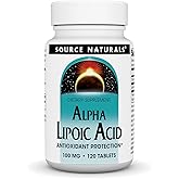 Source Naturals Alpha Lipoic Acid Supports Healthy Sugar Metabolism, Liver Function & Energy Generation* - 100 mg - 120 Tablets