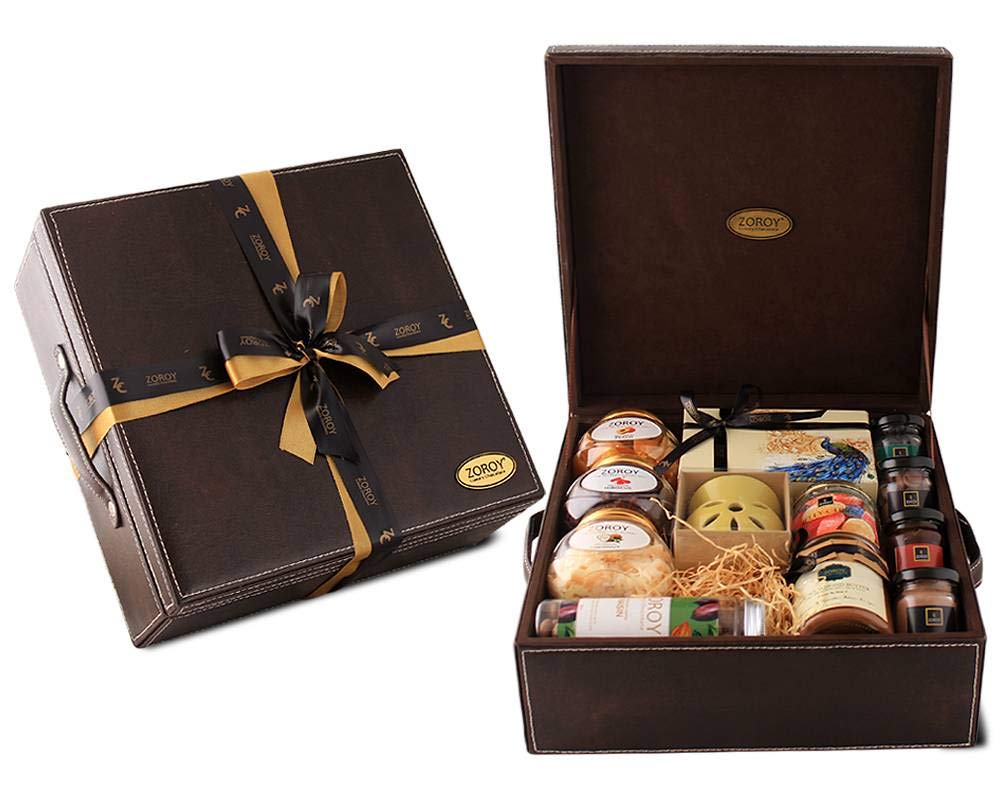 Zoroy Luxury Chocolate Art Leather Gift Hamper With Assorted Milk & Dark Chocolates Dry Fruits Cookies For Diwali Rakhi Birthday Wedding Anniversary Christmas Valentine Day Online Gifts Combo Pack
