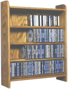 Amazon Com Cdracks Media Furniture Solid Oak 4 Shelf Cd Cabinet