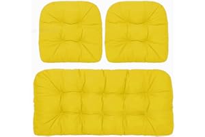 Outdoor Wicker Patio Chairs Cushions, 3 Set of Outdoor Chair Cushions for Patio Furniture, Garden Bench Pad Chair Cushions fo