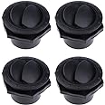 4X Wall Mount Round Louvered Dash Vent Exhaust Grille for Marine Boat RV Caravan - 70x45mm/2.75x1.77inch - Black
