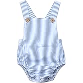 Newborn Baby 1 Piece Summer Romper Baby Girl Boy Solid Color Jumpsuit Sleeveless Backless Overalls Outfits (Blue, 9-12 Months)